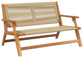 Sonata H Бежова градинска пейка 76x122x73 см от масивно акациево дърво
