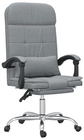 349705 vidaXL Масажен наклоняем офис стол, светлосив, текстил