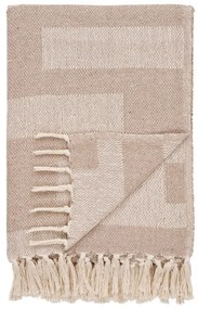 Светлокафяво одеяло от рециклиран памук 130x180 cm Adana – House Nordic