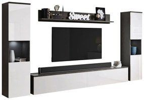 Холна секция Paris Xl-Бял Гланц - Антрацит