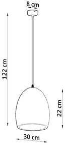 Бяло висящо осветително тяло с керамичен абажур ø 30 cm Fonsie – Sollux
