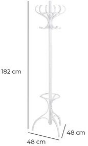 Бяла стойка за връхни дрехи от масивна топола Thonet – Casa Selección