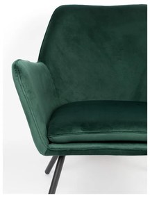 Тъмнозелено кадифено кресло Bon - White Label