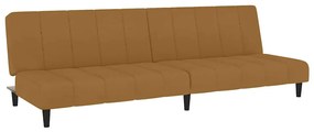 375771 vidaXL 2-местно разтегателно канапе, кафяво, кадифе
