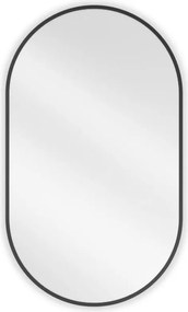 Mexen Loft овално огледало за баня 85 x 50 см, черна рамка - 9851-085-050-000-70