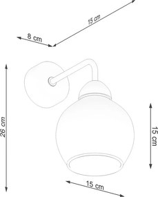 Черна стенна лампа ø 15 cm Grande – Sollux