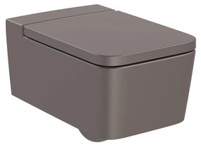 Конзолна тоалетна чиния A346537660, седалка и капак, порцелан, кафе, 44x37x56см