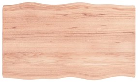 363954 vidaXL Плот за маса светлокафяв 100x60x(2-4) см обработен масивен дъб