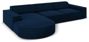 Ъглов диван от синьо кадифе (ляв ъгъл) Jodie - Micadoni Home