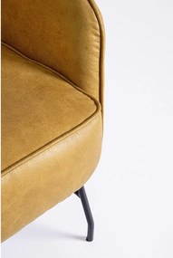 Кресло от изкуствена кожа в цвят горчица Nasira – Bizzotto