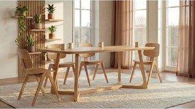АУРА Натурален Дъб - ДЪРВЕН СТОЛ ЗА ДНЕВНА ТРАПЕЗАРИЯ КУХНЯ MODERN NORDIC