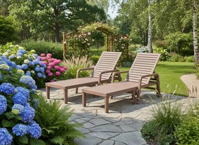 Градински шезлонг 192 × 66 × 33 cm - светлокафяв