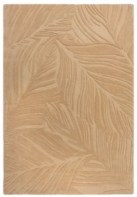 Светлокафяв вълнен килим , 160 x 230 cm Lino Leaf - Flair Rugs