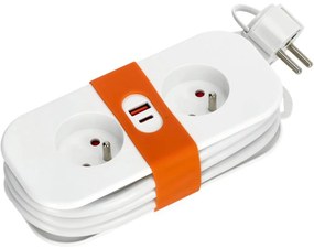 Разклонител 2Z + 2xUSB 1,4 м бял