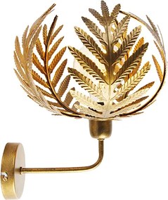 Винтидж стенна лампа златиста 25 см - Botanica