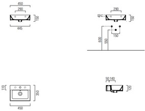мивка Gsi Kube X-45 x 35 x 15