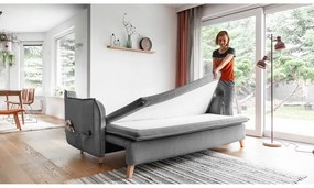Сив сгъваем диван 225 cm Charming Charlie – Miuform