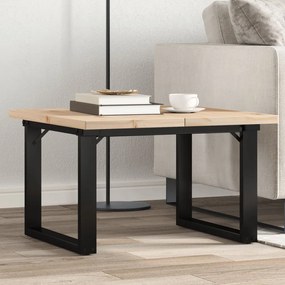 3282727 vidaXL Кафе маса О-образна рамка 70x70x40,5 см бор масив и стомана