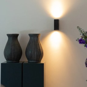 Модерна външна стенна лампа черна пластмаса 2-светлина - Baleno