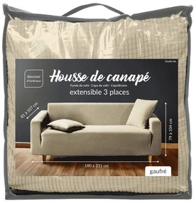 Кафяво триместно ластично покривало за диван Sacha – douceur d'intérieur