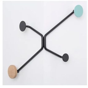 Черна стенна закачалка за външен ъгъл с детайл в ментово зелено Hook - Gazzda