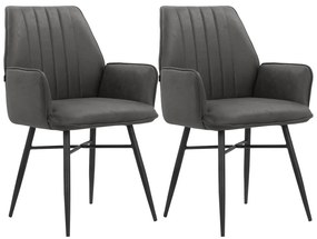 Антрацит трапезни столове в комплект от 2 бр. Anzo – Støraa