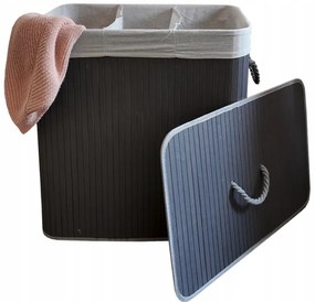 Бамбуков кош за пране - 3 камери, 150 л Eстествен