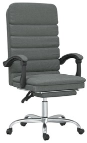 349726 vidaXL Масажен наклоняем офис стол, тъмносив, текстил