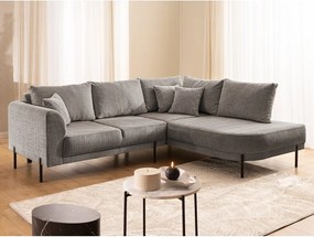 Кафяво-сив шенилов ъглов диван (десен ъгъл/L форма) Mauris – Ropez