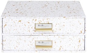 Кутия за чекмеджета с 2 чекмеджета в златисто и бяло Birger - Bigso Box of Sweden