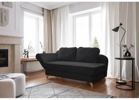 Антрацитен шезлонг от рипсено кадифе (ляв ъгъл) Chic Charlotte – Miuform