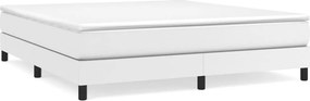 3120713 vidaXL Рамка за легло с пружини бяла 180x200 см изкуствена кожа