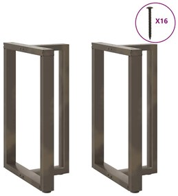 4013083 vidaXL Крака за бар маса, Т-образни, 2 бр., черни, 60x35x(90-91) см, стомана