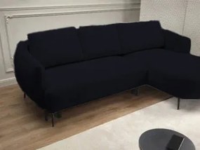 Ъглов диван Тери Мини-черен-десен