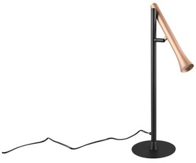 Черна и златна LED настолна лампа с метален абажур (височина 53 cm) Fiato – Trio