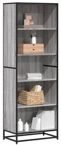 3300853 vidaXL Библиотека, сив сонома, 60x35x170,5 см, инженерно дърво