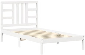 3105396 vidaXL Рамка за легло, бяла, дърво масив, 100x200 см