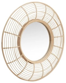 Стенно бамбуково огледало ø 80 cm Charm – Hübsch