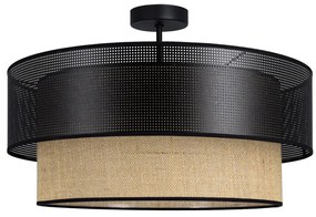 Повърхностно монтиран полилей BORHO 1xE27/60W/230V черен/джут