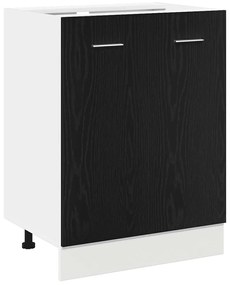 863216 vidaXL Долен шкаф Черен дъб 60x46x81,5 см Инженерна дървесина