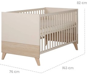 Бежово детско креватче 70x140 cm с регулируема височина Sidney – Roba