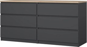 Тъмносив скрин 154x76x50 cm Naia – Tvilum