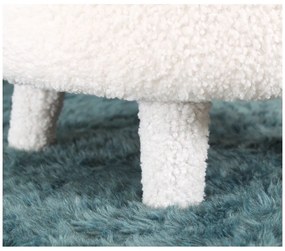 Бял детски фотьойл от плат букле Moouv – Artie