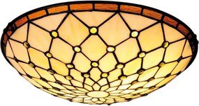Brilagi - витражно таванно осветително тяло Tiffany IVORY, 2xE27/60W/230V, Ø 40 см