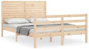 3195001 vidaXL Рамка за легло с табла Double масивно дърво