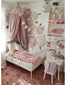 Розов ръчно изработен памучен детски килим подходящ за пране 140x210 cm English Garden Ash Rose – Lorena Canals