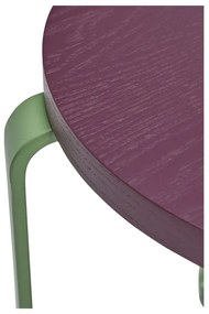 Табуретка от ясенова дървесина в зелено и лилаво Smile - Hübsch