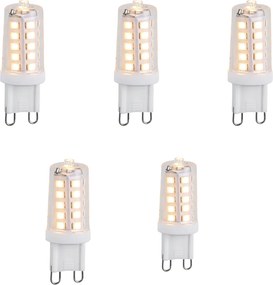 Комплект от 5 димируеми G9 LED крушки 3W 250lm 3000K