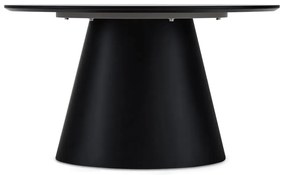 Черна/светлосива масичка за кафе с плот от имитация на мрамор ø 80 cm Tango – Furnhouse