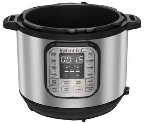 Мултикукър под нялагане Instant Pot DUO 6 112018201, 1000W, 5.7l, 13 програми, 7 функции, Система за безопасност, Сребрист/черен